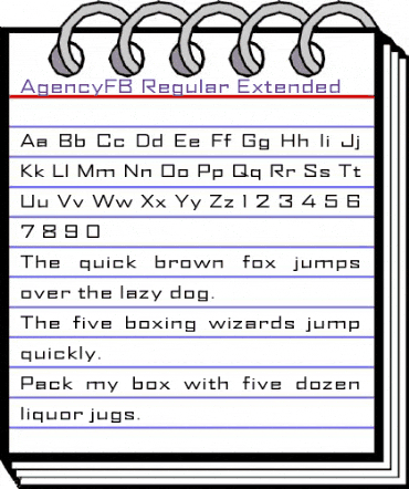 AgencyFB Regular Extended Regular animated font preview AgencyFB Regular Extended Regular animated font preview