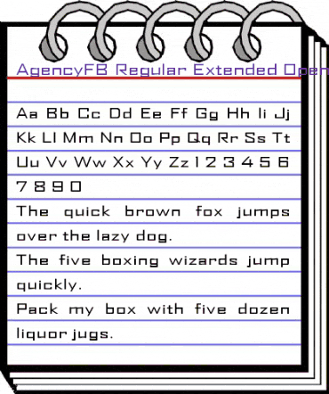 AgencyFB Regular Extended Regular animated font preview AgencyFB Regular Extended Regular animated font preview