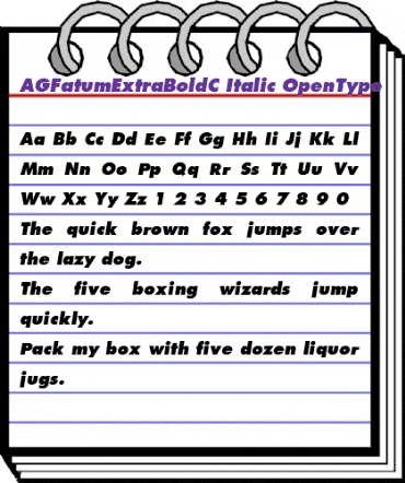 AGFatumExtraBoldC Italic animated font preview AGFatumExtraBoldC Italic animated font preview