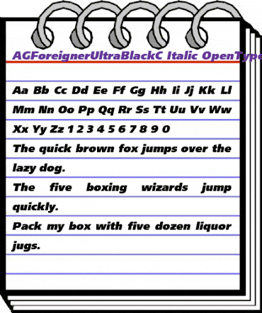 AGForeignerUltraBlackC Italic animated font preview AGForeignerUltraBlackC Italic animated font preview