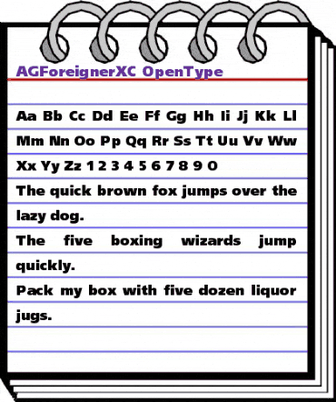 AGForeignerXC Regular animated font preview