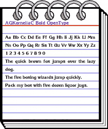 AGKorneliaC Bold animated font preview