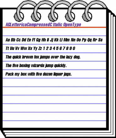 AGLettericaCompressedC Italic animated font preview AGLettericaCompressedC Italic animated font preview