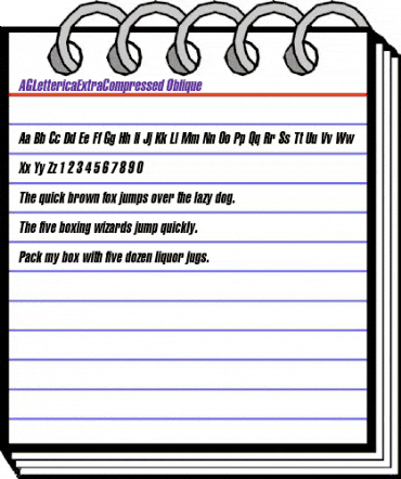 AGLettericaExtraCompressed Oblique animated font preview AGLettericaExtraCompressed Oblique animated font preview