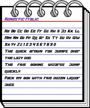 Agnostic Italic Regular animated font preview Agnostic Italic Regular animated font preview