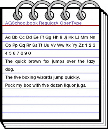 AG Schoolbook Regular A animated font preview