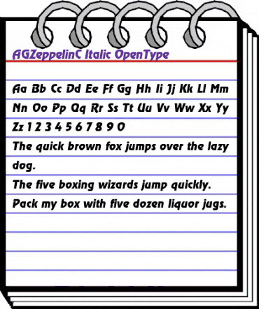 AGZeppelinC Italic animated font preview AGZeppelinC Italic animated font preview