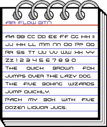 Air Flow BTN Regular animated font preview
