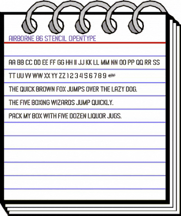 Airborne 86 Stencil Regular animated font preview Airborne 86 Stencil Regular animated font preview