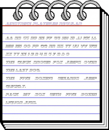 Airstrike Platinum Regular animated font preview