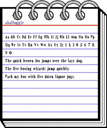 akaHoggle Regular animated font preview