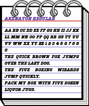 Akenaton Regular animated font preview