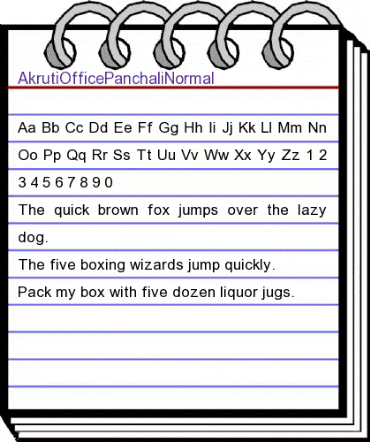 AkrutiOfficePanchali Normal animated font preview