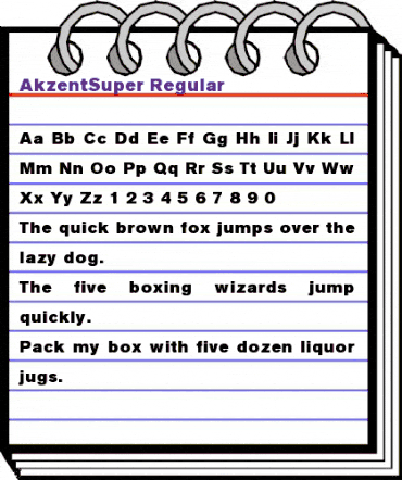 AkzentSuper Regular animated font preview