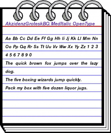 Akzidenz-Grotesk BQ Medium Italic animated font preview Akzidenz-Grotesk BQ Medium Italic animated font preview