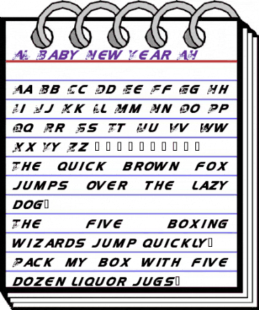 AL Baby New Year AH Regular animated font preview AL Baby New Year AH Regular animated font preview