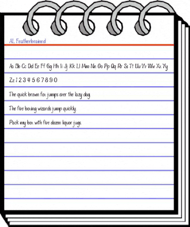 AL Featherbrained Regular animated font preview AL Featherbrained Regular animated font preview