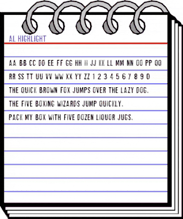 AL Highlight Regular animated font preview