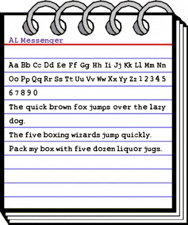 AL Messenger Regular animated font preview