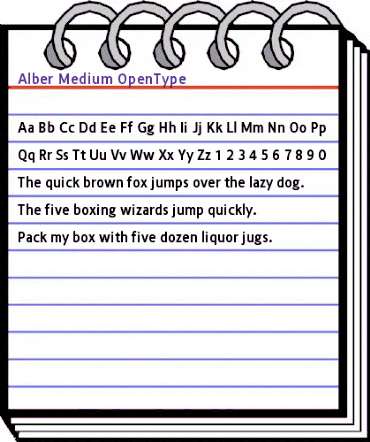 Alber Medium animated font preview