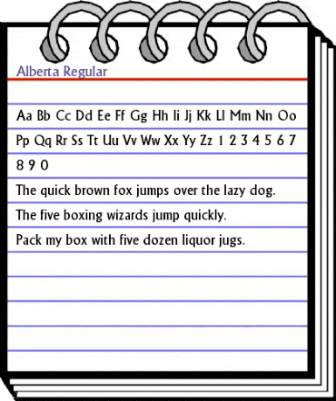 Alberta Regular animated font preview