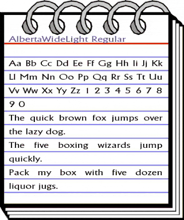 AlbertaWideLight Regular animated font preview