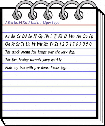 Albertus MT Std Italic animated font preview Albertus MT Std Italic animated font preview