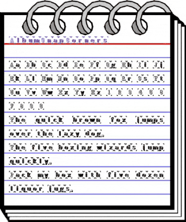 AlbumSnapCorners Regular animated font preview AlbumSnapCorners Regular animated font preview