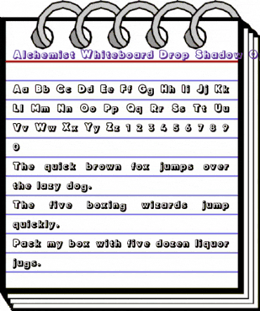 Alchemist Whiteboard Drop Shadow animated font preview
