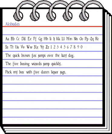 Alcibiades Regular animated font preview