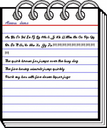 Aleena (demo) Regular animated font preview Aleena (demo) Regular animated font preview