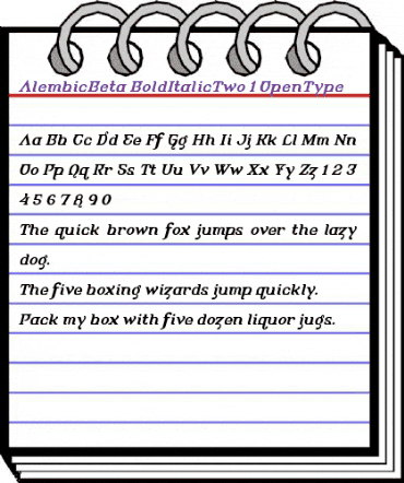 AlembicBeta BoldItalicTwo animated font preview AlembicBeta BoldItalicTwo animated font preview