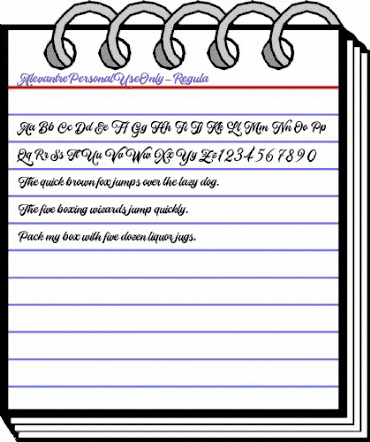 Alevantre Personal Use Only Regular animated font preview