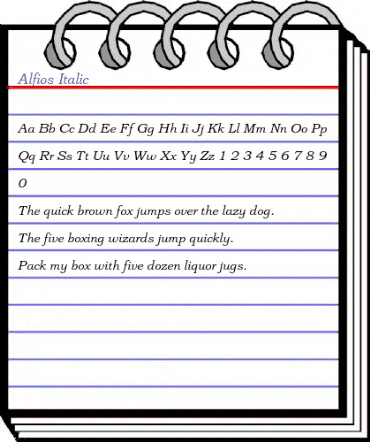 Alfios Italic animated font preview Alfios Italic animated font preview