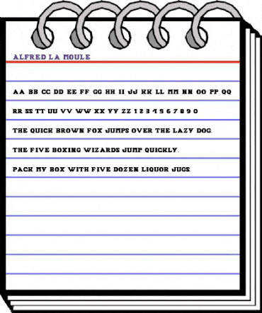 ALFRED LA MOULLE Regular animated font preview ALFRED LA MOULLE Regular animated font preview