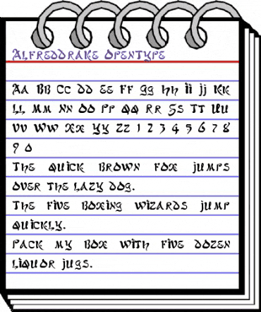 AlfredDrake Regular animated font preview