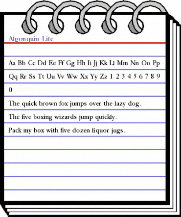 Algonquin Lite Regular Lite animated font preview