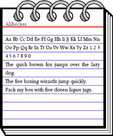 AliBecker Regular animated font preview