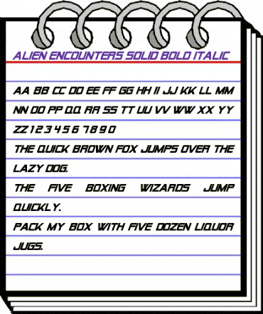 Alien Encounters Solid Bold Italic animated font preview Alien Encounters Solid Bold Italic animated font preview