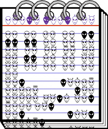 Alien faces St Regular animated font preview Alien faces St Regular animated font preview