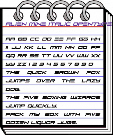Alien Mine Italic animated font preview Alien Mine Italic animated font preview