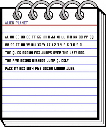Alien Planet Regular animated font preview