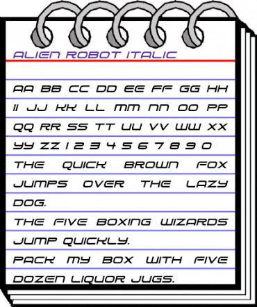 Alien Robot Italic animated font preview Alien Robot Italic animated font preview