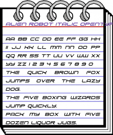 Alien Robot Italic animated font preview Alien Robot Italic animated font preview