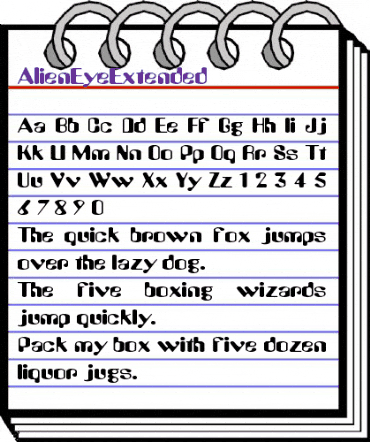 AlienEyeExtended Regular animated font preview
