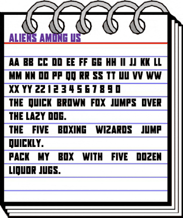 Aliens Among Us Regular animated font preview