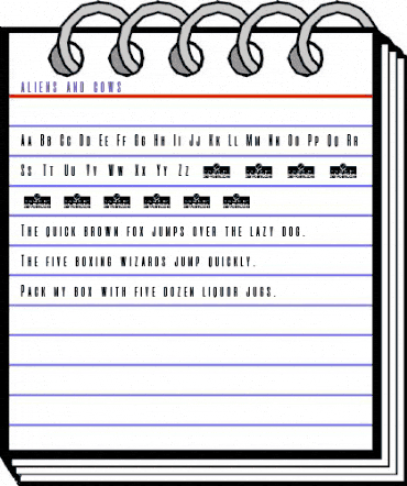 aliens and cows Regular animated font preview