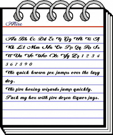 Alire Regular animated font preview