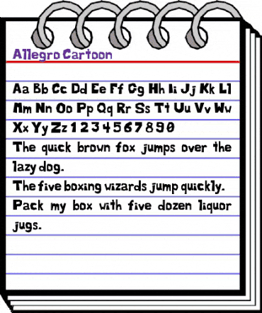 AllegroCartoon Regular animated font preview
