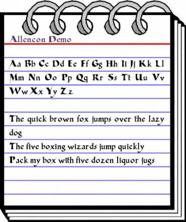Allencon Demo Regular animated font preview
